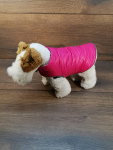 Hundemantel in Pink mit Fleece Druckknöpfen für den Winter, Hundemantel mit Namen, Hundemantel für große Hunde, Hundemantel personalisiert