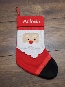 Nikolausstiefel aus Samststoff, Nikolausstrumpf mit Namen, Nikolausstiefel personalisiert, Nikolausstiefel aus Stoff, Nikolausstiefel XXL