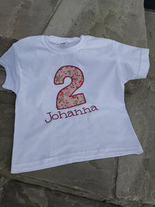Frauen: T-Shirt zum Geburtstag mit Namen und Zahl/Alter personalisiert
